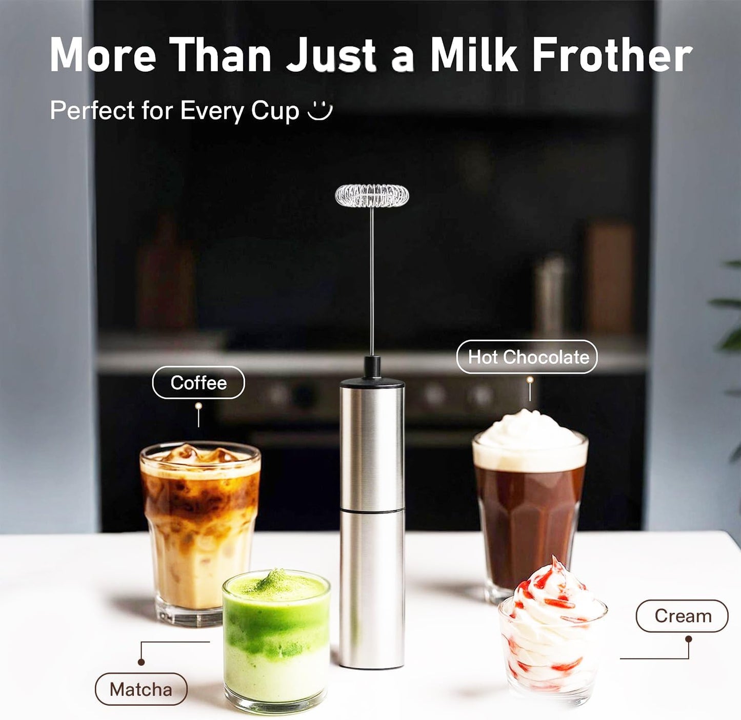 Premium Stainless Steel Electric Milk Frother